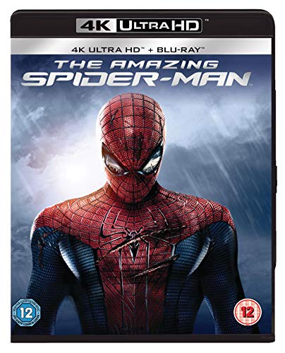 Blu-ray cover for "The Amazing Spider-Man" featuring Spider-Man in costume.