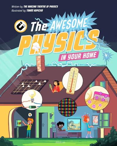 Book cover illustrating a house with physics concepts and children.