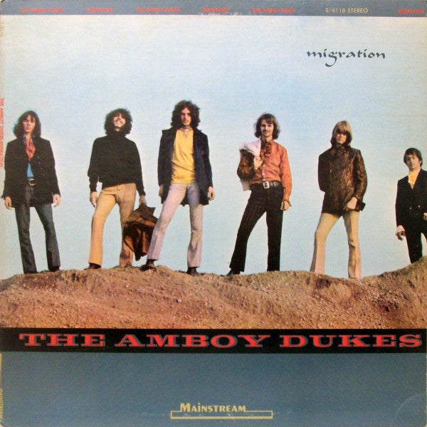 Album cover for The Amboy Dukes’ “Migration” featuring a band photo.
