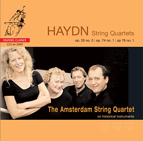 The Amsterdam String Quartet members on CD cover for Haydn String Quartets.