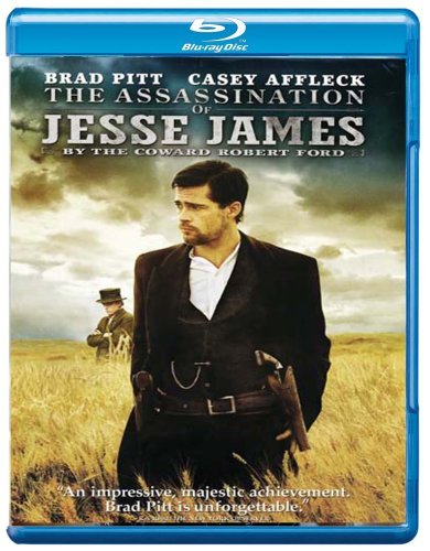 Blu-ray cover for The Assassination of Jesse James featuring Brad Pitt in a field.