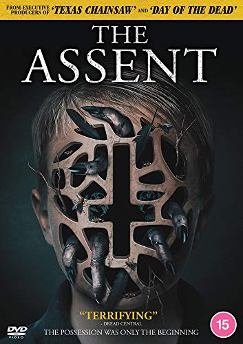 DVD cover for The Assent featuring a child's face covered by a demonic mask.