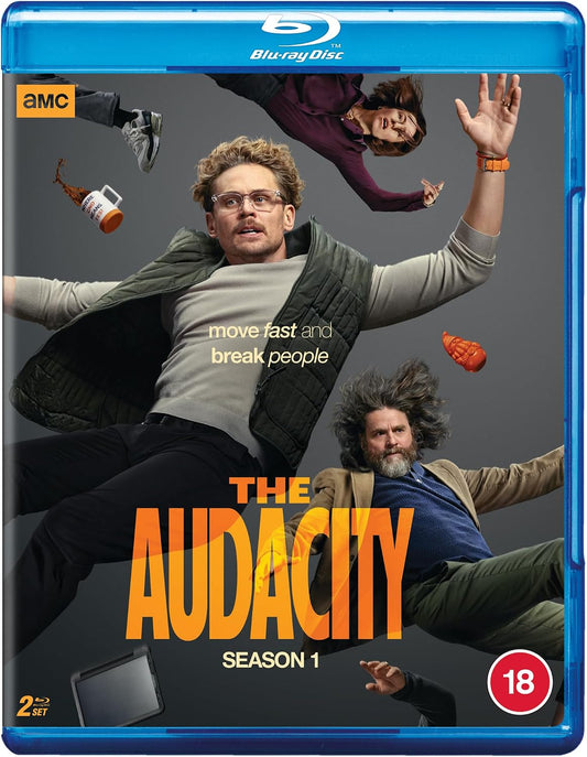 Blu-ray cover for "The Audacity" Season 1, featuring three men in dynamic poses.
