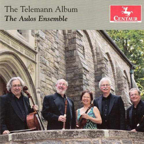 CD cover featuring The Aulos Ensemble with musicians and a stone building.