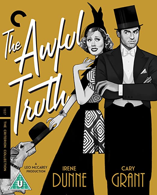 "Blu-ray cover of 'The Awful Truth' featuring a man and woman in 1930s attire."