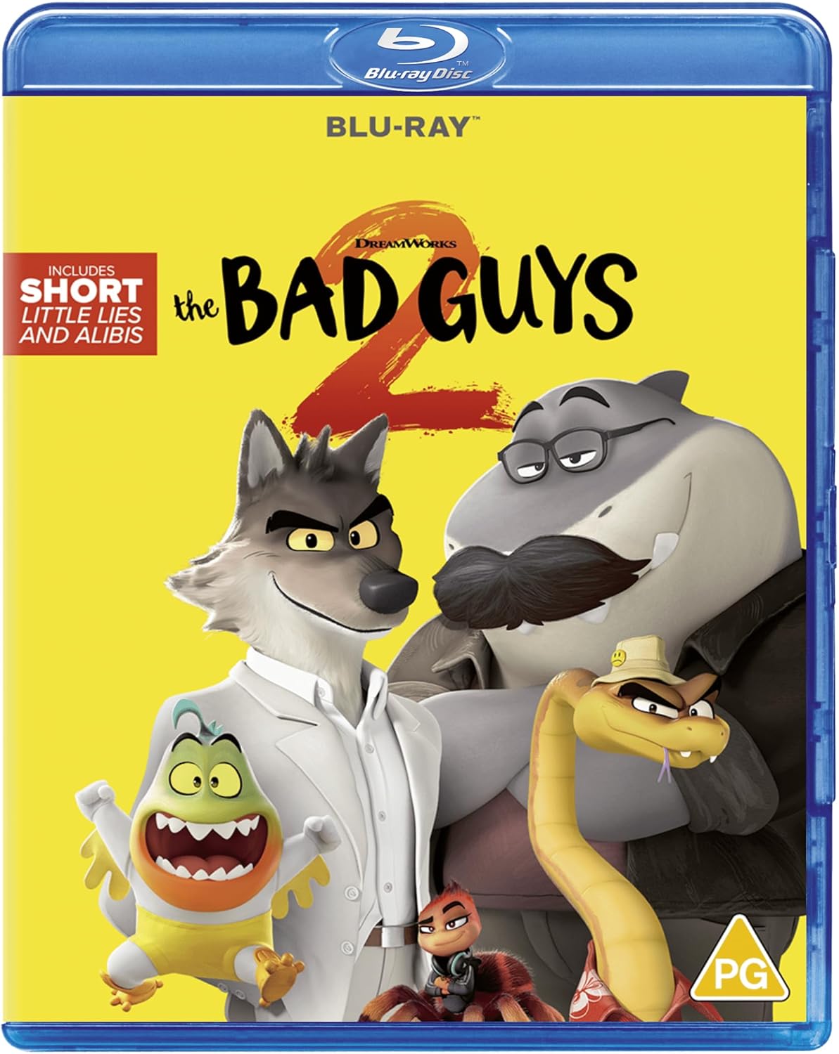 Blu-ray cover for "The Bad Guys 2" featuring cartoon animal characters.