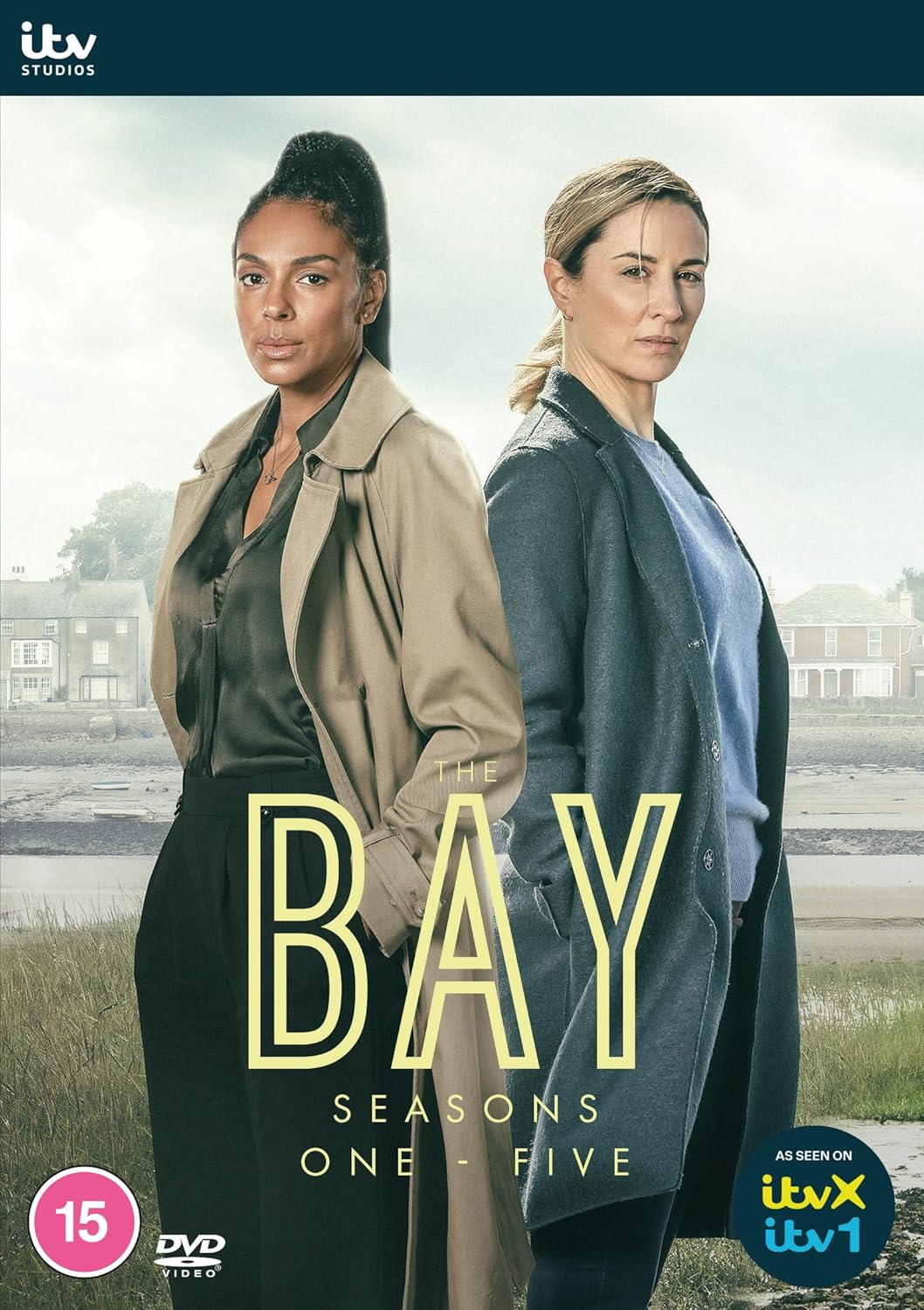 DVD cover for "The Bay" seasons 1-5, featuring two female detectives.