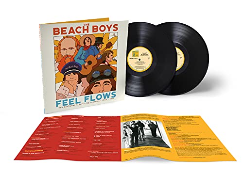 Beach Boys "Feel Flows" double vinyl record with illustrated cover art.