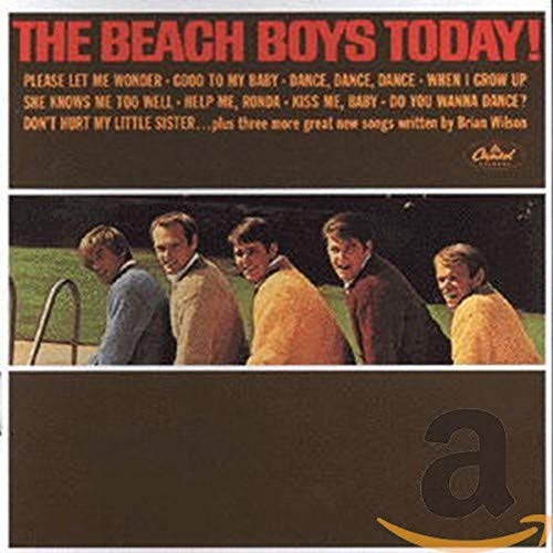 The Beach Boys Today album cover featuring five band members standing by a pool.