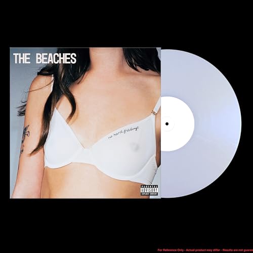 The Beaches No Hard Feelings album cover showing a person in a white bra.