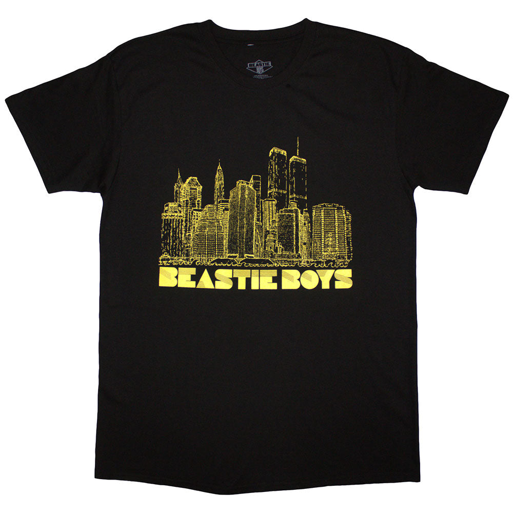 Black t-shirt with Beastie Boys and New York City skyline graphic.
