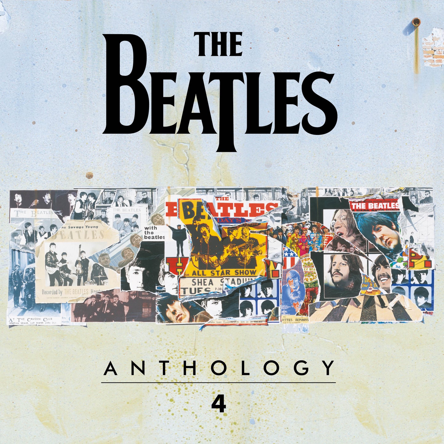 The Beatles Anthology 4 vinyl album cover with collage of band images.