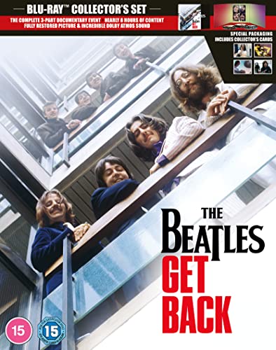 The Beatles “Get Back” Blu-ray cover featuring the band on a staircase.