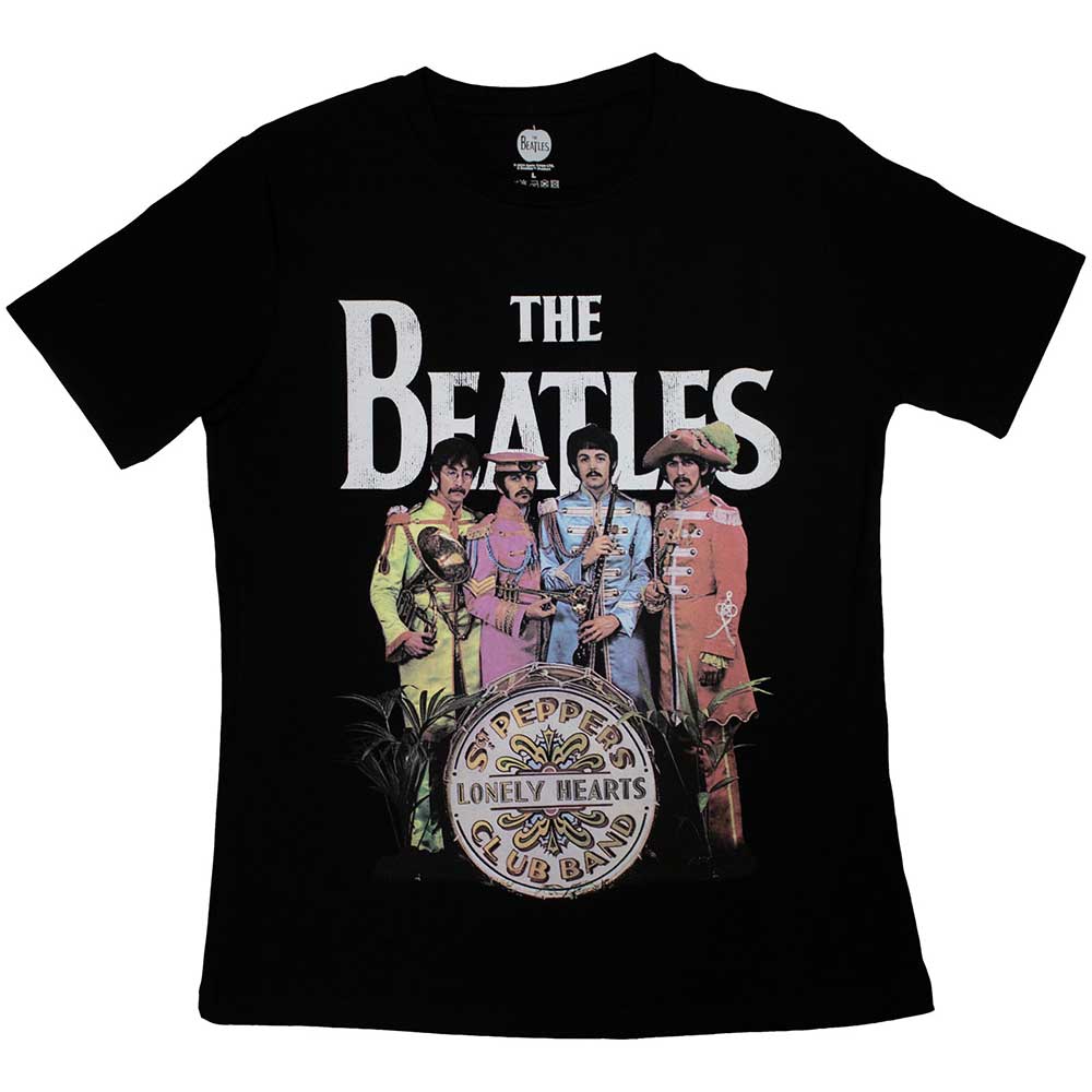 Ladies' XX-Large t-shirt featuring The Beatles' Sgt. Pepper album cover artwork.