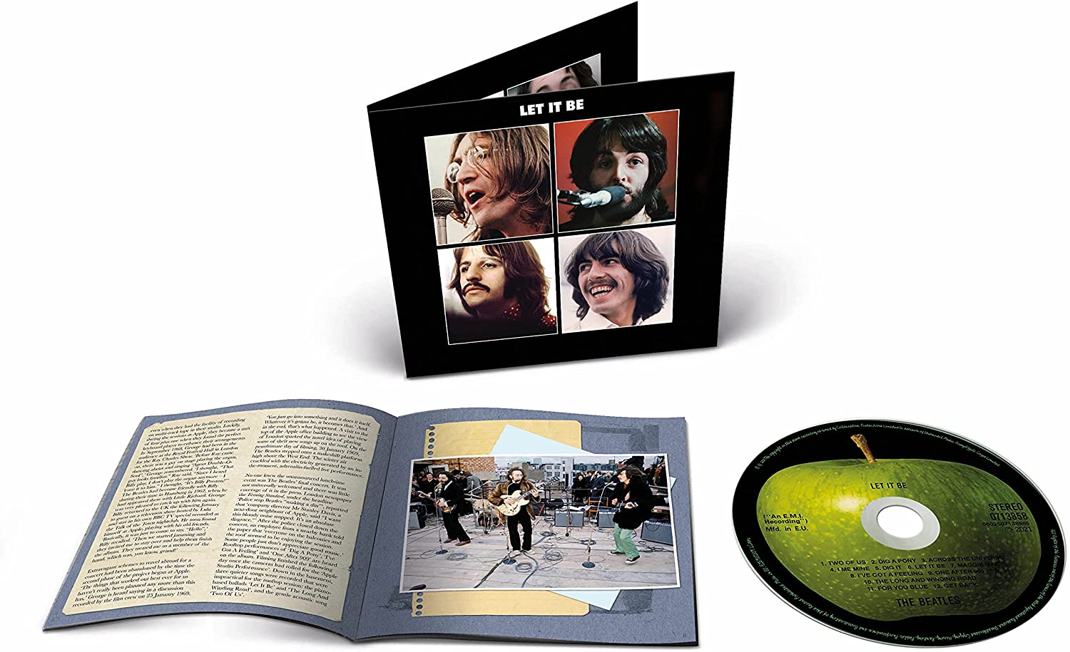 The Beatles "Let It Be" CD, open case with booklet and disc.