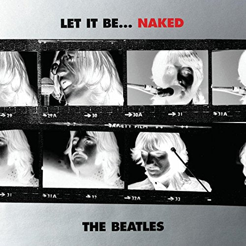 Black and white album cover featuring The Beatles and filmstrip imagery.