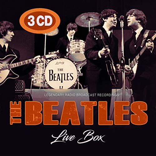 The Beatles performing live with instruments, album cover for "Live Box" 3CD.
