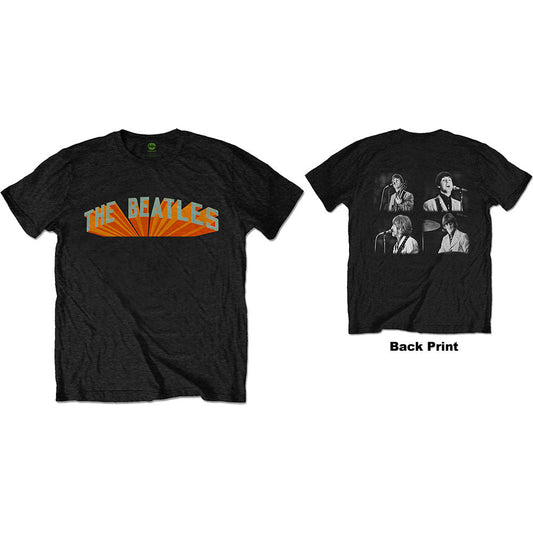 Black Beatles t-shirt with front and back print of the band.