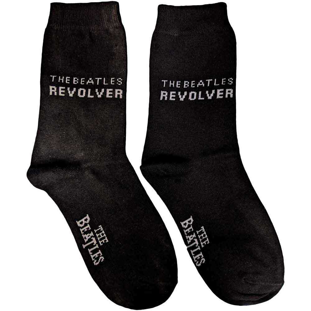 Black sock with white text reading "The Beatles Revolver.