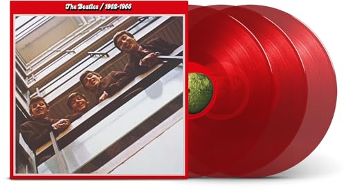 The Beatles 1962-1966 album cover with red vinyl records visible on the side.