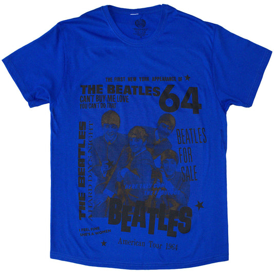 Beatles t-shirt, likely black, featuring 1964 imagery, small size.