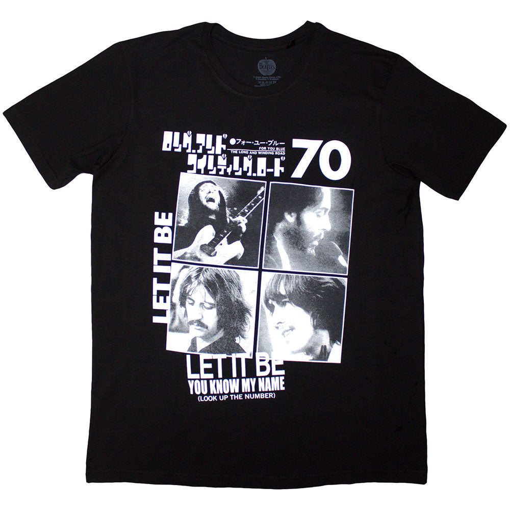 Black t-shirt featuring The Beatles, likely a 1970s image, size XX-Large.