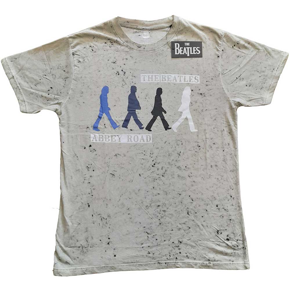 Unisex Beatles Abbey Road t-shirt with a multi-colored dip-dye effect on a medium fit.