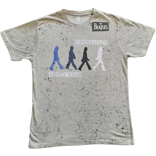 Unisex Beatles Abbey Road t-shirt with a multi-colored dip-dye effect on a medium fit.