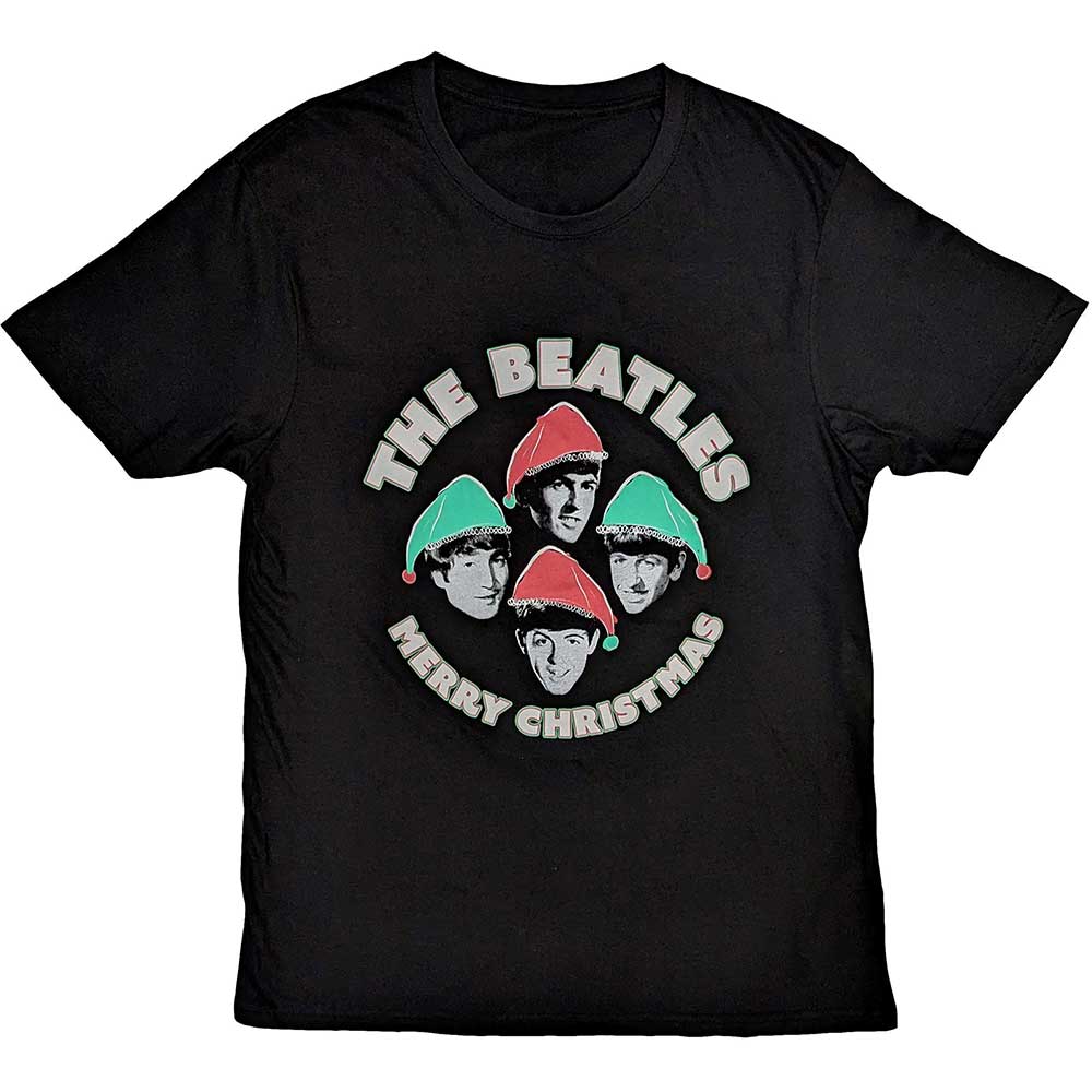 Beatles Christmas graphic t-shirt, unisex style, extra-large size.