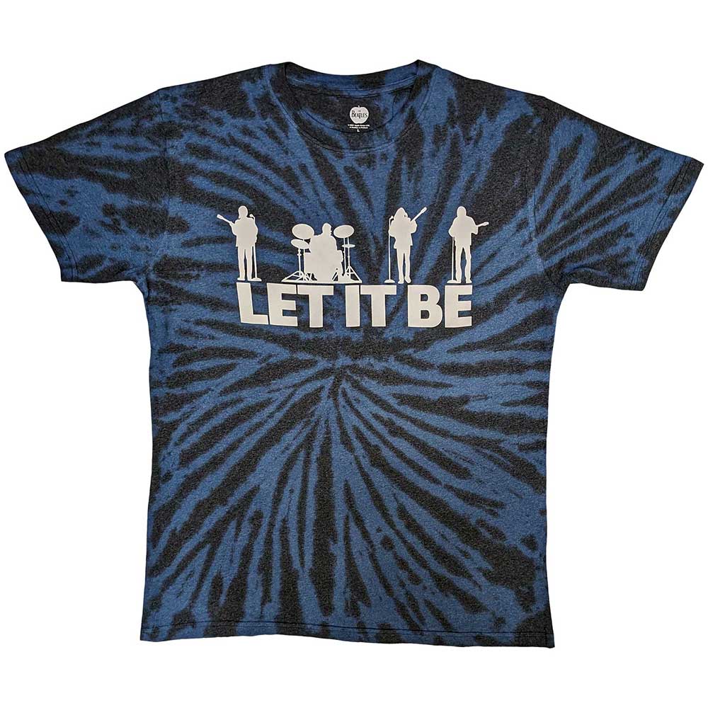 Large unisex dip-dye t-shirt featuring a black silhouette graphic of The Beatles.