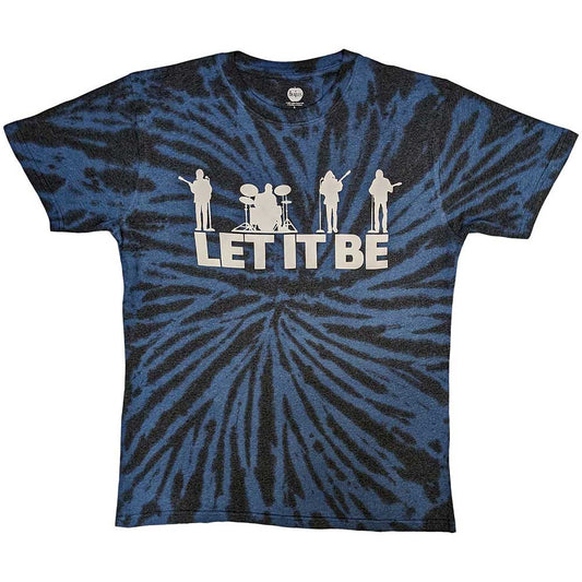 Large unisex dip-dye t-shirt featuring a black silhouette graphic of The Beatles.