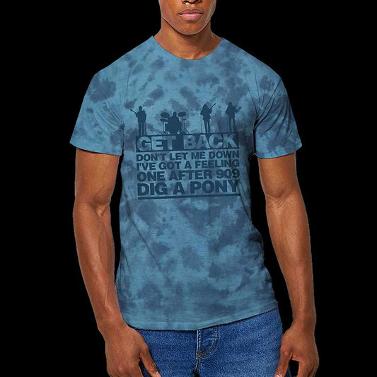 Dip-dye t-shirt featuring Beatles “Let it Be” song lyrics, size X-Large.