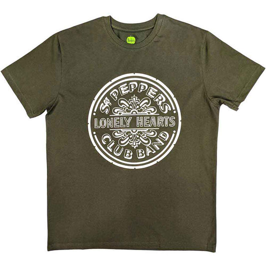 Beatles t-shirt, small size, with "Lonely Hearts" design; likely black.