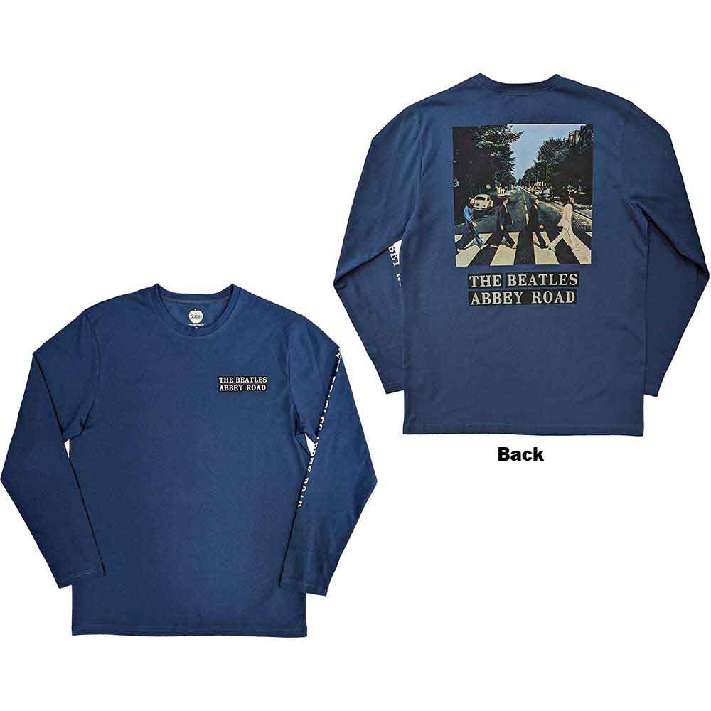 Long sleeve black t-shirt with Abbey Road album cover back and sleeve print.