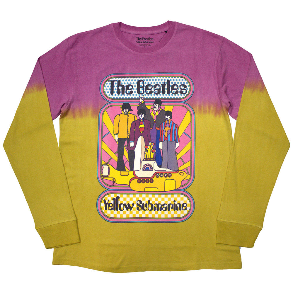 Long sleeve t-shirt with a framed Yellow Submarine Beatles band image.