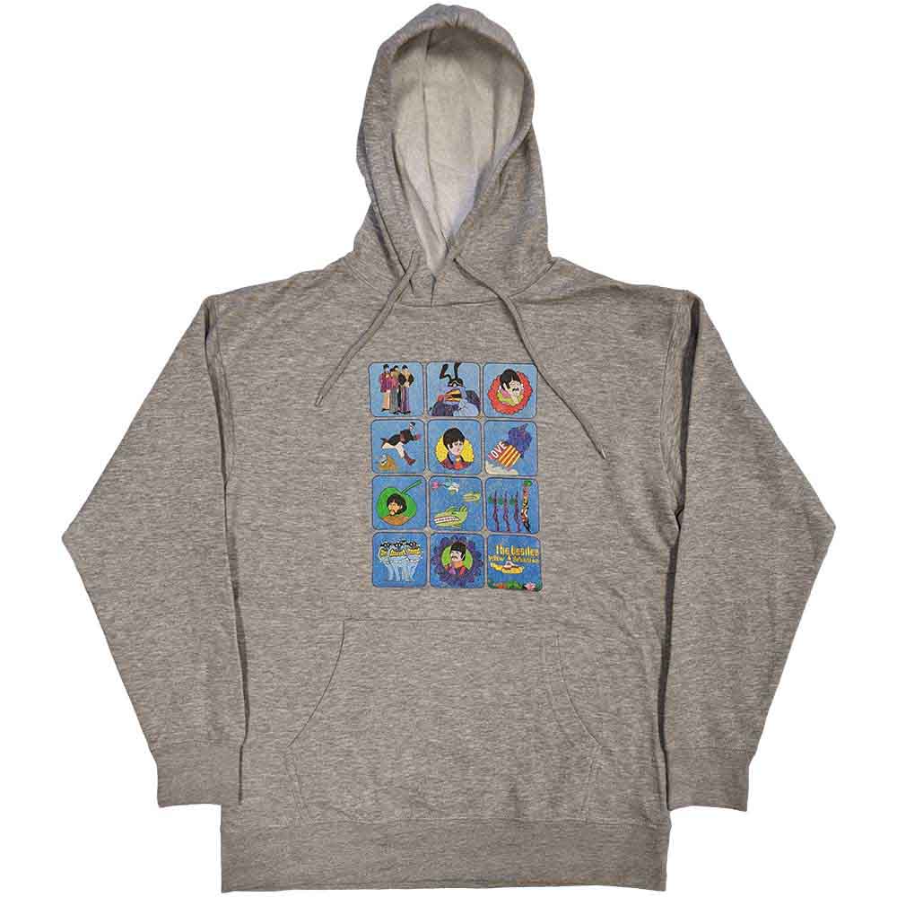 Beatles montage hoodie, medium size, unisex style, dark background.