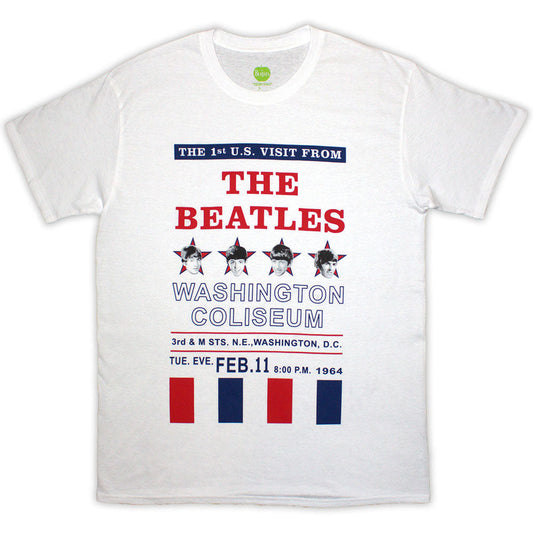 A grey unisex t-shirt featuring a graphic of The Beatles with stars and stripes.