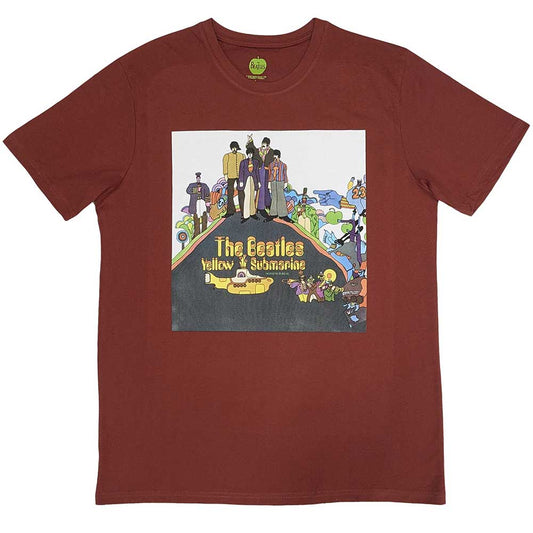 Yellow Submarine album cover graphic on a small, unisex Beatles t-shirt.