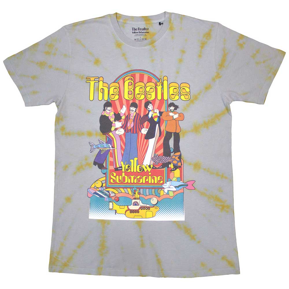 Yellow Beatles t-shirt featuring the Yellow Submarine and fish graphic from the wash collection.
