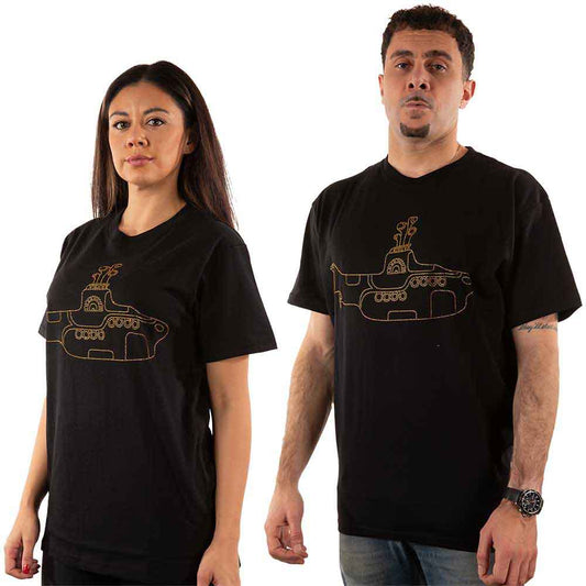 Yellow Submarine Beatles t-shirt, black, with sparkly diamante details, size XX-Large.
