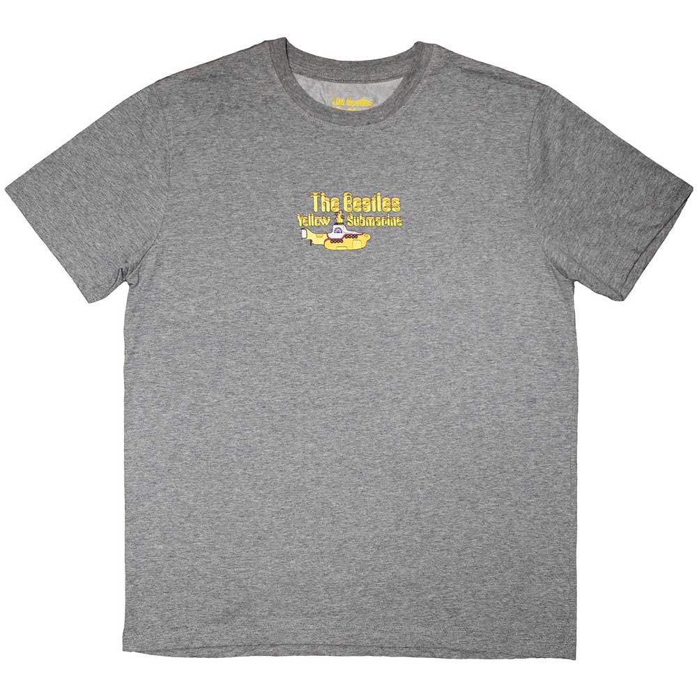 Yellow Submarine t-shirt, medium size, Beatles logo, blue and yellow design.