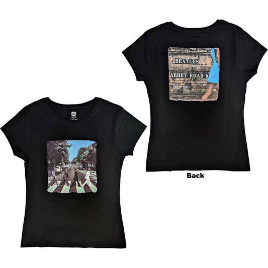 White t-shirt with Abbey Road album cover image on the back.