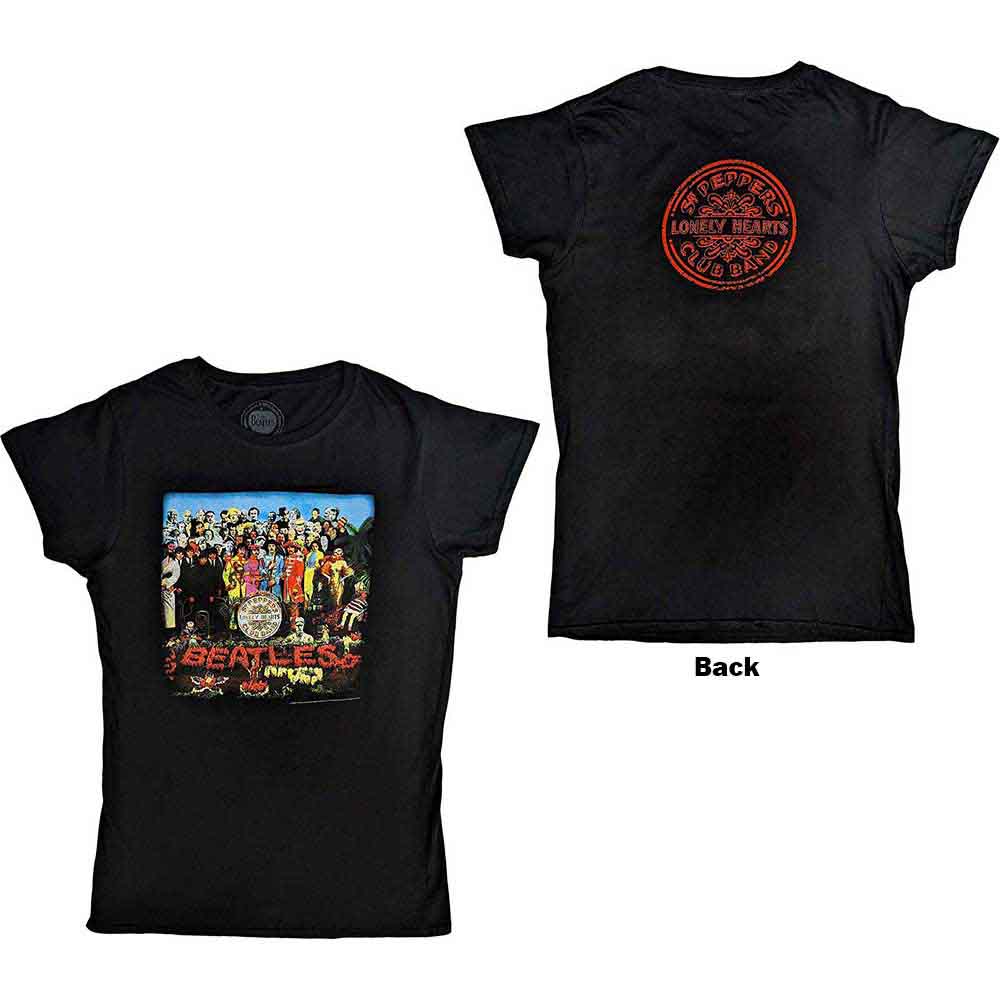 White t-shirt with Sgt. Pepper's Lonely Hearts Club Band back print.