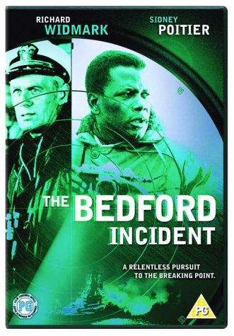 DVD cover for The Bedford Incident featuring Richard Widmark and Sidney Poitier over sonar.