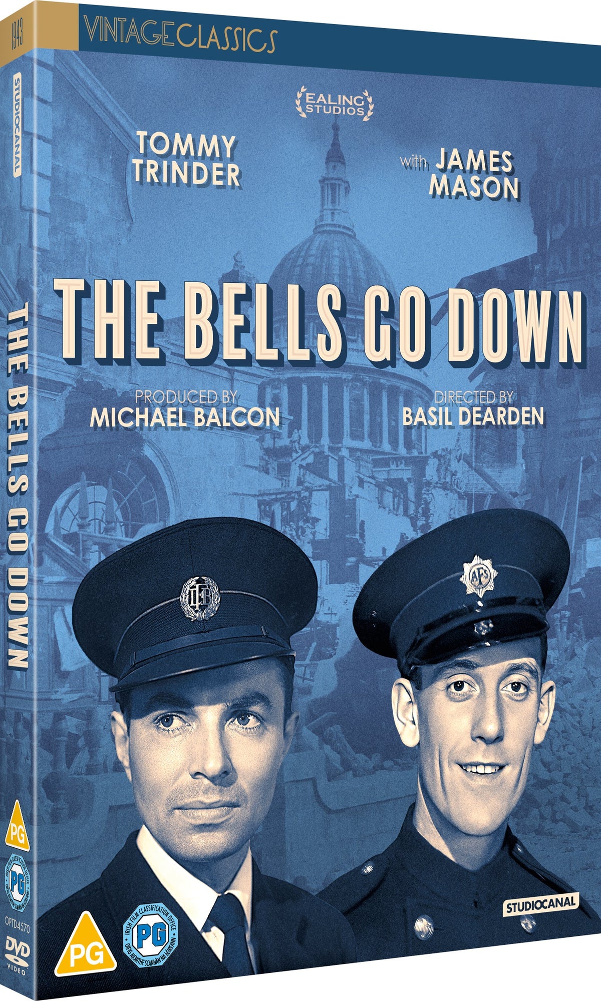 DVD cover for "The Bells Go Down" featuring two police officers.
