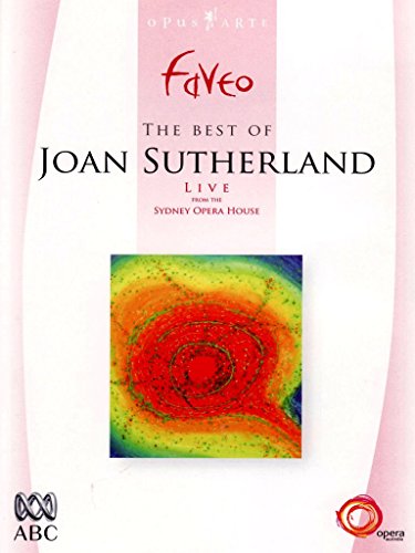 DVD cover for "The Best of Joan Sutherland" with abstract red, green image.