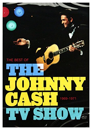 Johnny Cash playing guitar on DVD cover, with colorful text.