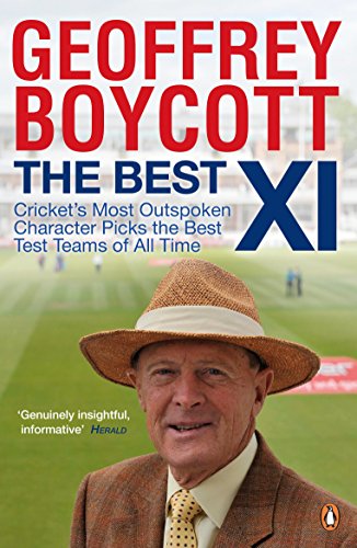 Book cover featuring Geoffrey Boycott in a hat, with cricket field background.