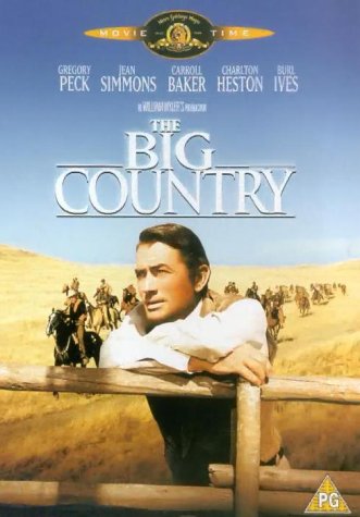DVD cover for "The Big Country" featuring Gregory Peck on horseback.