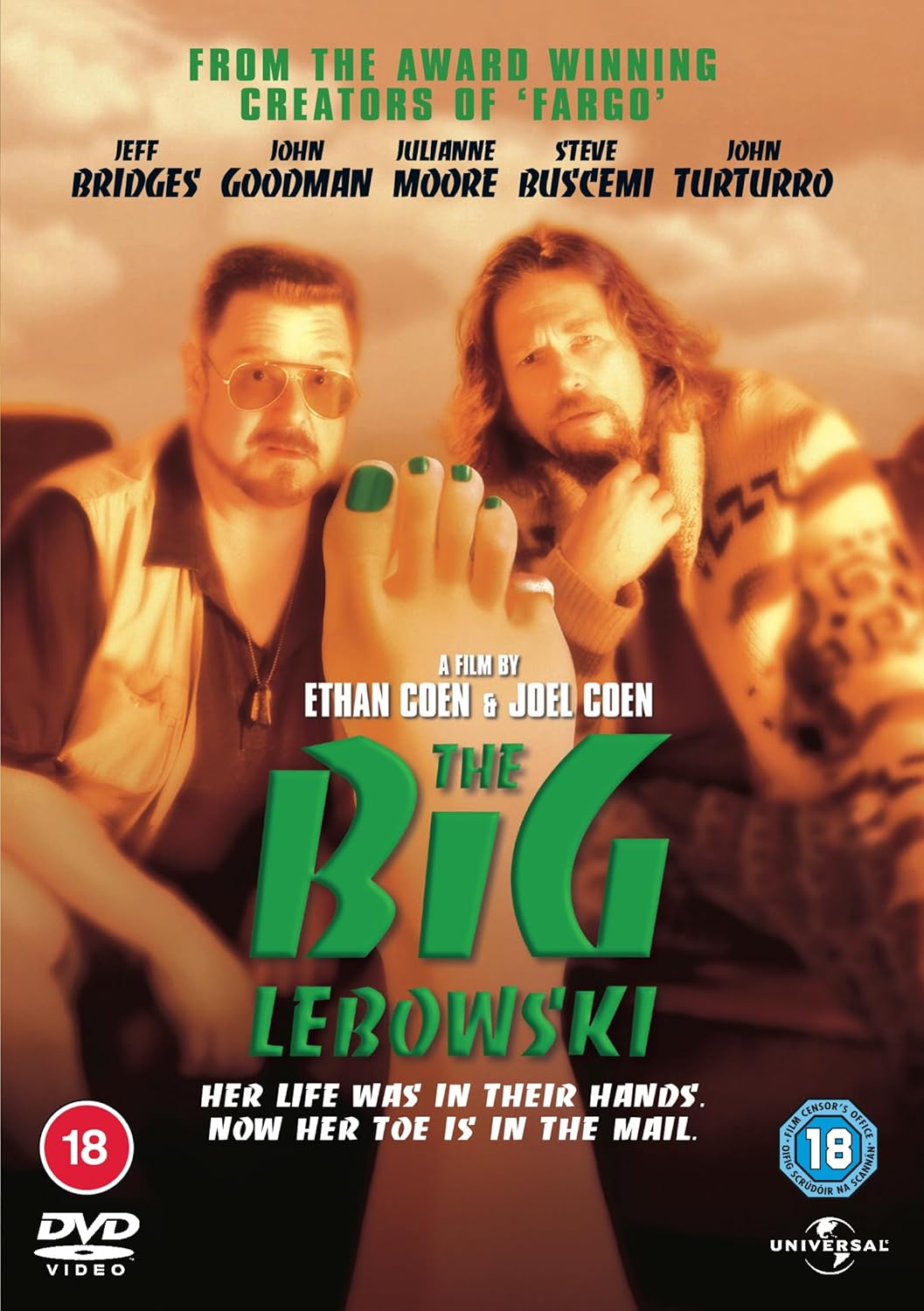 DVD cover for “The Big Lebowski” featuring Jeff Bridges and John Goodman.